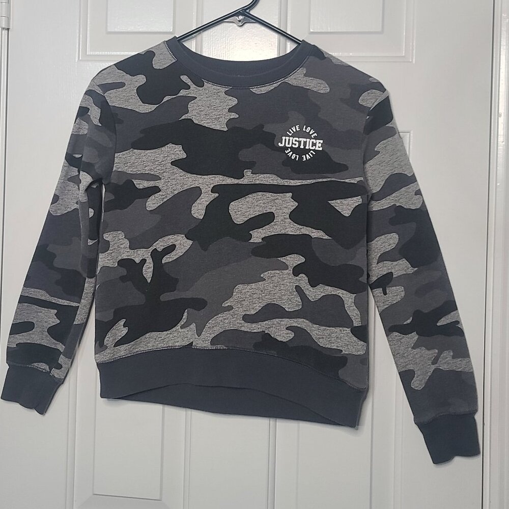 Camo Justice crew sweatshirt - Size Girls M (10)
